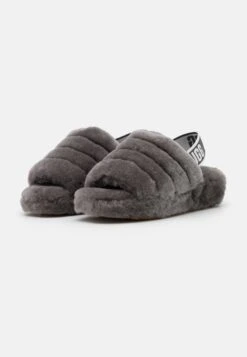 Ugg Fluff Yeah Slide - Slippers - Charcoal -Trade INN b23e5a35b52344fb995a1a65273f7d9c