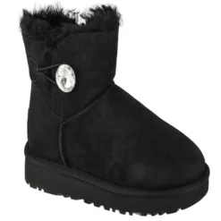 Ugg Mini Bailey Button Bling 1016554-blk Winter Boots